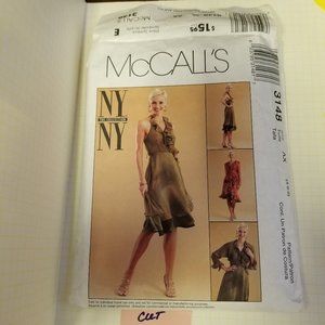✅3148 McCall's Sz 4-8 Misses Halter Wrap Dress Shee